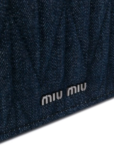 Shop Miu Miu Embellished Shoulder Bag In Blue