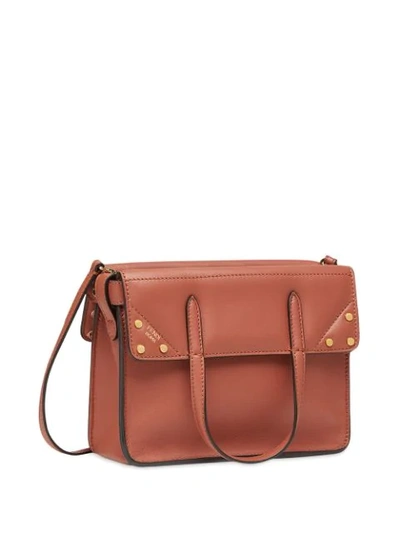 Shop Fendi Small Flip Bag In Brown