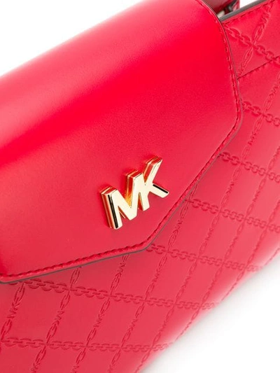 Shop Michael Michael Kors Logo Plaque Crossbody Bag In Red
