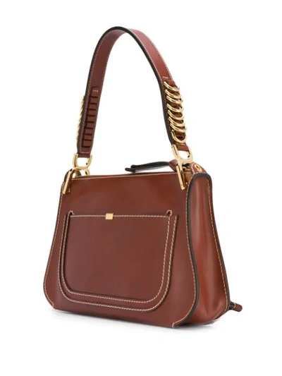 Shop Chloé Marcie Baguette Bag In Brown