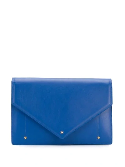 Shop Sara Battaglia Envelope Clutch Bag In Blue
