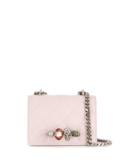 Shop Alexander Mcqueen Jewelled Shoulder Bag In Pink