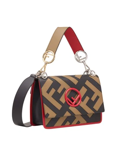 Shop Fendi Kan I F Shoulder Bag - Brown