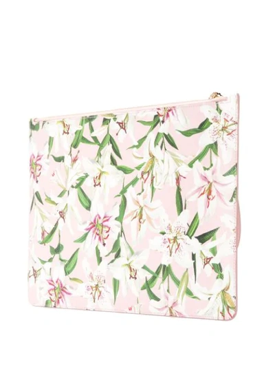 Shop Dolce & Gabbana Floral-print Clutch In Pink