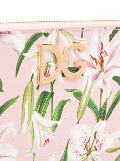 Shop Dolce & Gabbana Floral-print Clutch In Pink