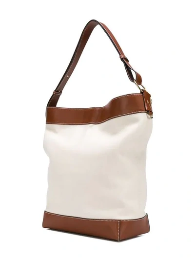 Shop Jw Anderson Large Brown Calico Keyts Tote In White