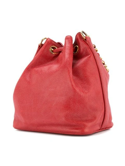 Chanel Cc Chain Bucket Bag - Farfetch In Red