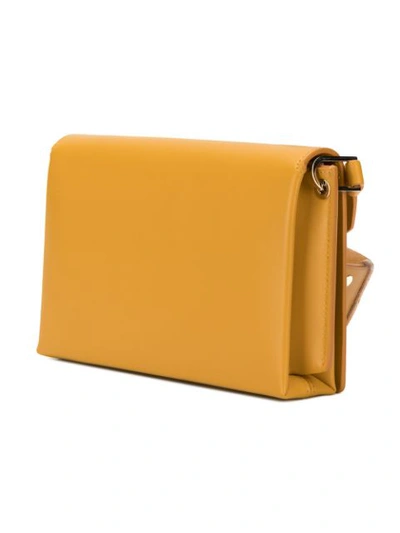 Shop Lanvin Front Pouch Shoulder Bag In Yellow