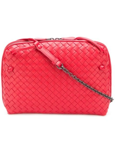 Shop Bottega Veneta Nodini Small Shoulder Bag In Red