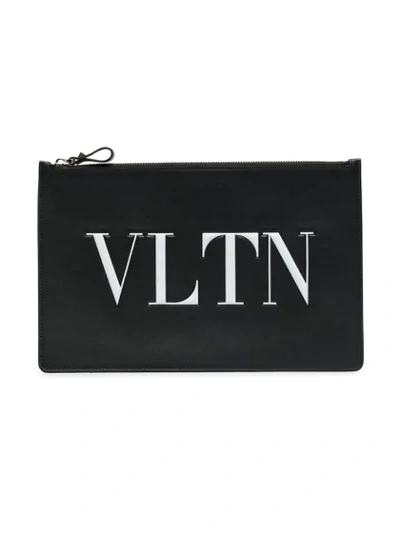 Shop Valentino Vltn Clutch In Black