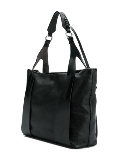 Shop Miu Miu Logo Tote Bag In Black
