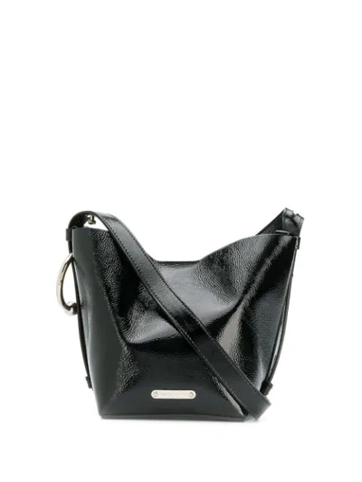 Shop Rebecca Minkoff Patent Mini Kate Bucket Bag In Black