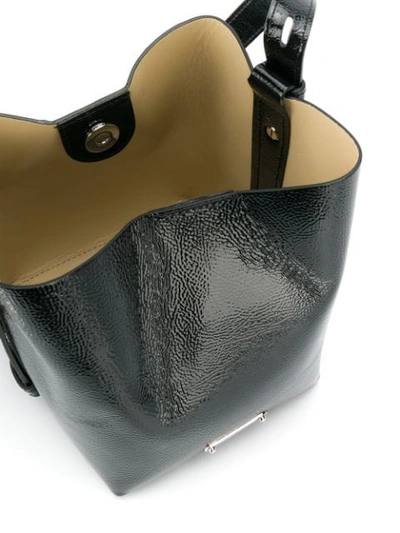Shop Rebecca Minkoff Patent Mini Kate Bucket Bag In Black