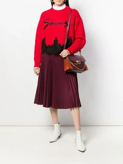 Shop Givenchy Block Colour Shoulder Bag In Red