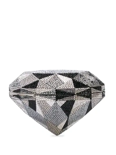 Shop Judith Leiber Embellished Clutch Bag In Silver ,black