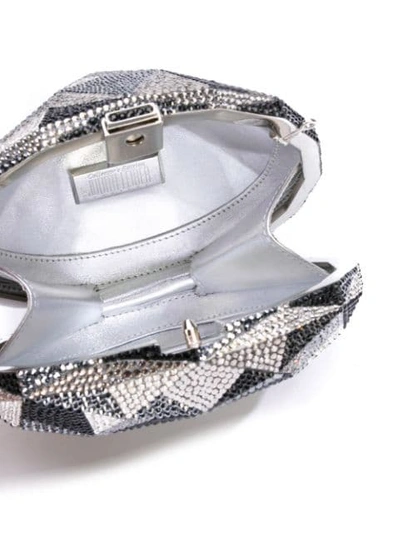 Shop Judith Leiber Embellished Clutch Bag In Silver ,black