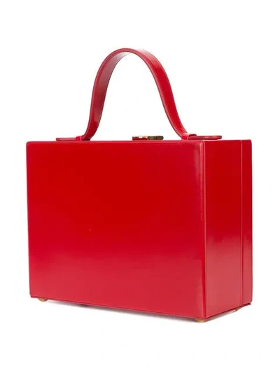 Shop Mark Cross Box Tote In Red