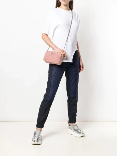 Shop Stella Mccartney Velvet Crossbody Bag In Pink