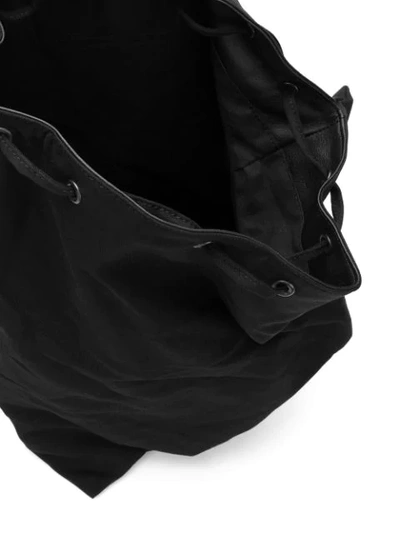 Shop Yohji Yamamoto Drawstring Backpack - Black