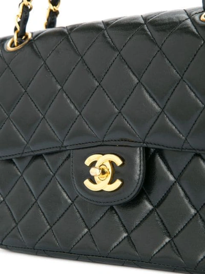 Pre-owned Chanel 1996-1997 Double Flap Chain Shoulder Bag In Black