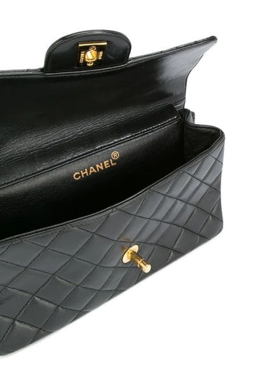 Pre-owned Chanel 1996-1997 Double Flap Chain Shoulder Bag In Black