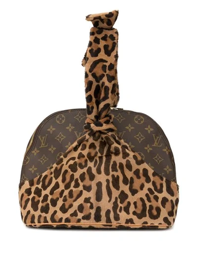 Pre-owned Louis Vuitton Azzedine Alaia Leopard Alma Hand Bag In Brown