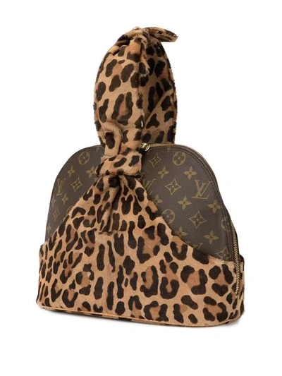 Pre-owned Louis Vuitton Azzedine Alaia Leopard Alma Hand Bag In Brown