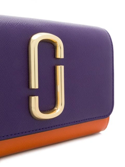 Shop Marc Jacobs Saffiano Mini Chain Wallet In Purple