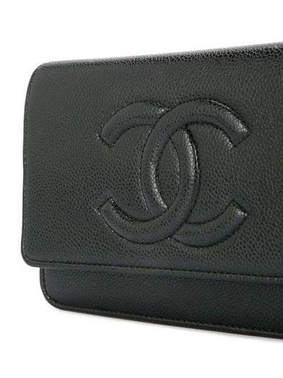 Pre-owned Chanel 2016-2017 Cc Chain Wallet In Black