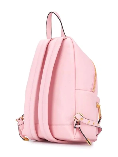 Shop Moschino Rucksack Mit Logo-schild In Pink