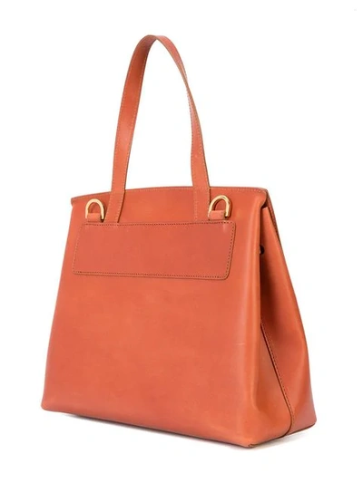 Shop Mansur Gavriel Lady Bag In Brown