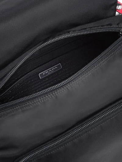 Shop Prada Studded Shoulder Bag In Black