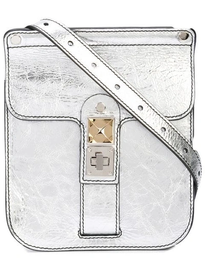 Shop Proenza Schouler Metallic Ps11 Convertible Box Bag In Silver