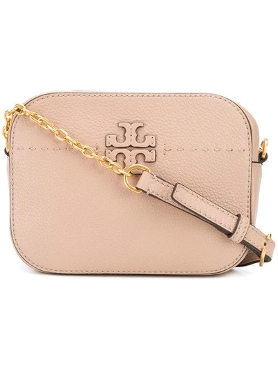 Tory Burch Mcgraw Leather Camera Bag - Orange In Pink