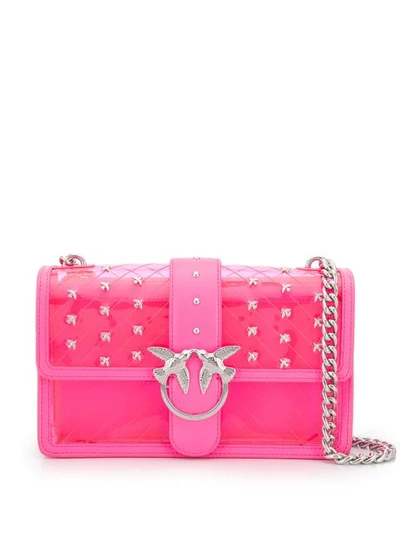 Shop Pinko Love Transparent Crossbody Bag In Pink