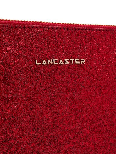 Shop Lancaster Glitter Detail Clutch In Red