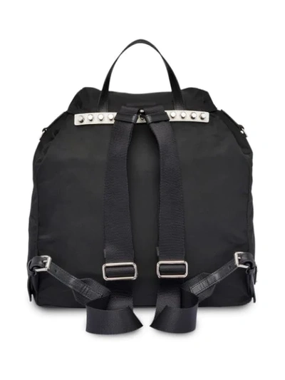 Shop Prada Stud Embellished Backpack In Black