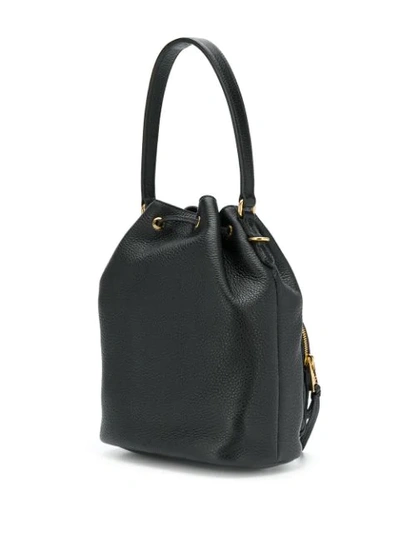 Shop Prada Saffiano Leather Bucket Bag In Black