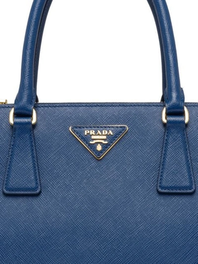 Shop Prada Medium Galleria Leather Tote Bag In Blue