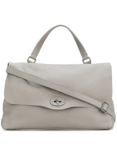 Shop Zanellato Top Handle Shoulder Bag In Grey