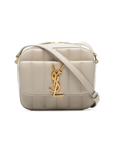 Shop Saint Laurent Mini Vicky Camera Bag In Neutrals