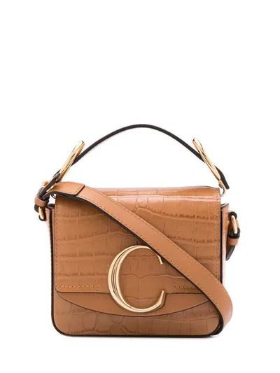 Shop Chloé Mini  C Bag In Brown