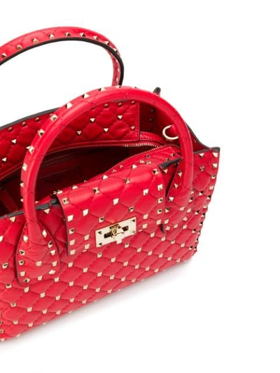 Shop Valentino Garavani Rockstud Tote In Red