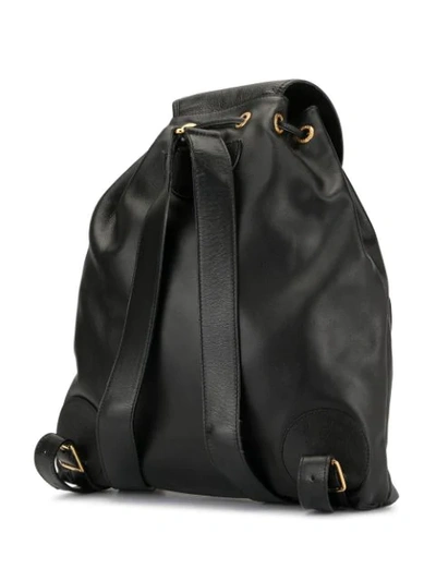 Pre-owned Gucci Logos Backpack Bag In Black