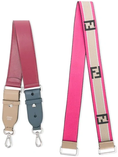 Shop Fendi Two Logo Shoulder Straps - Multicolour