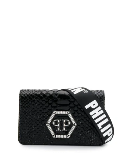 Shop Philipp Plein Logo Pouch Bag In Black