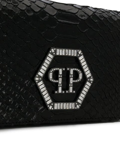 Shop Philipp Plein Logo Pouch Bag In Black