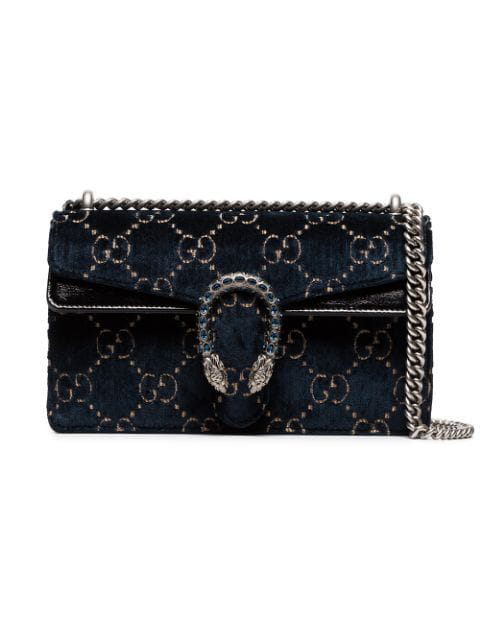 gucci navy velvet bag