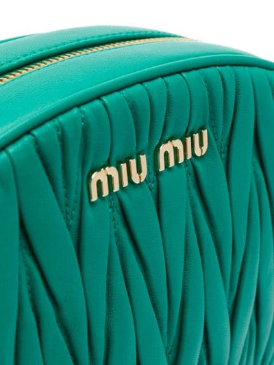 Shop Miu Miu Matelassé Crossbody Bag In Green