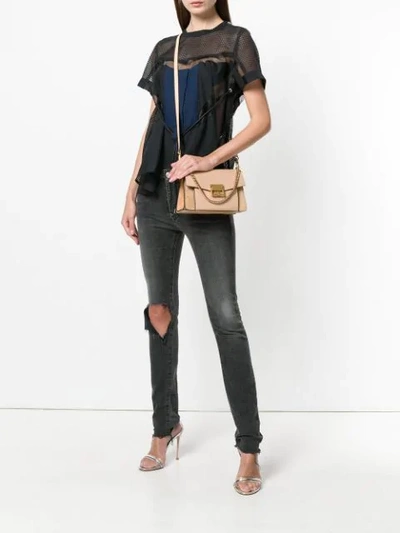 Shop Givenchy Foldover Chain Crossbody Bag - Neutrals